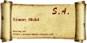 Simon Abád névjegykártya